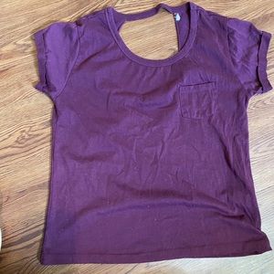 Purple T-shirt with open back